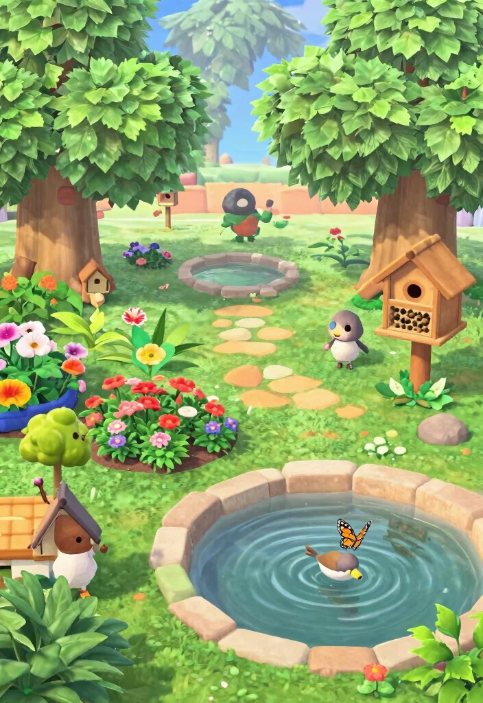 14 Animal Crossing Front Yard Ideas to Inspire Your Island 61 14 Animal Crossing Front Yard Ideas to Inspire Your Island - 11. Garden Wildlife Sanctuary 1