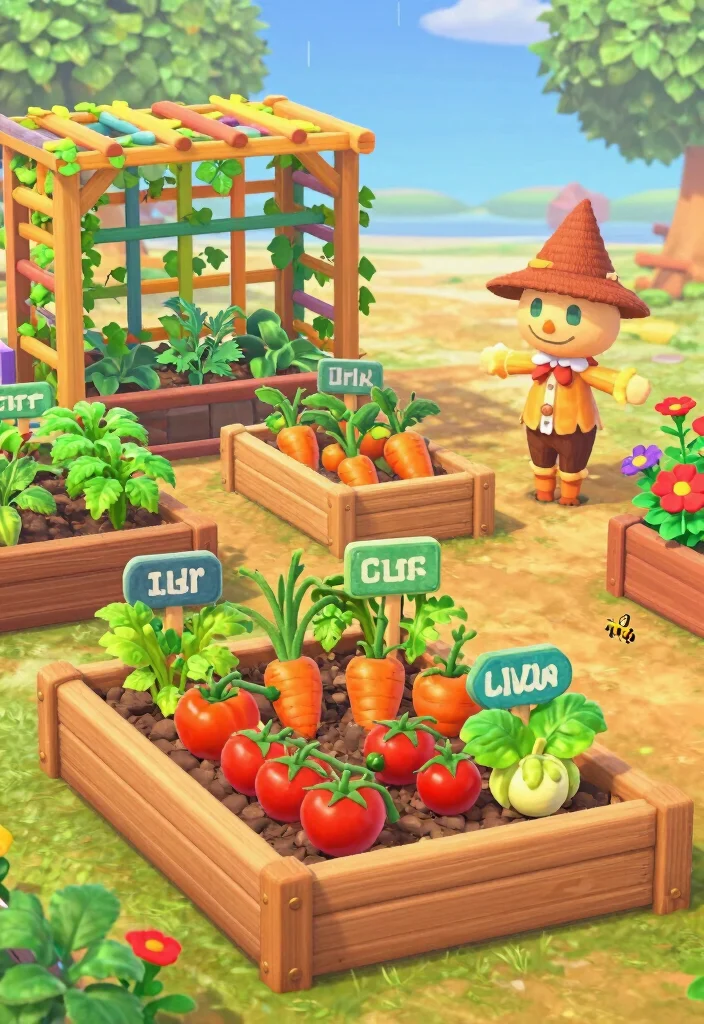 14 Animal Crossing Front Yard Ideas to Inspire Your Island 34 14 Animal Crossing Front Yard Ideas to Inspire Your Island - 4. Rustic Vegetable Garden 1