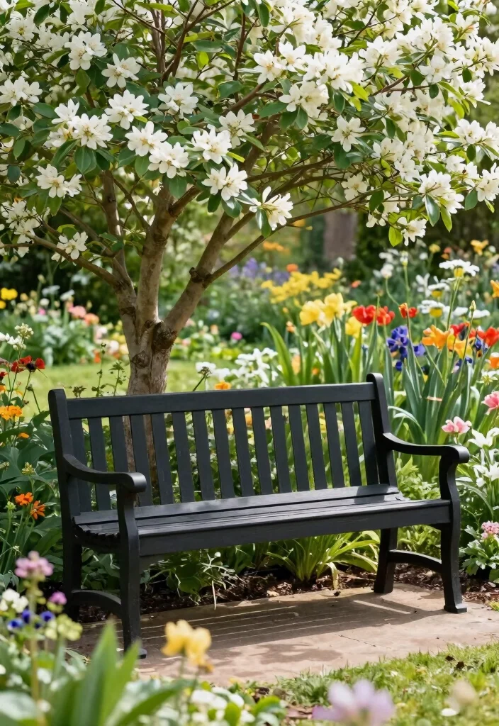 14 Black Patio Furniture Ideas That Look Sleek & Chic 51 14 Black Patio Furniture Ideas That Look Sleek & Chic - 11. Black Garden Bench 1