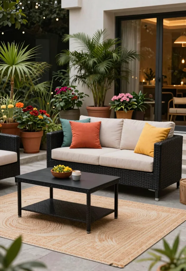 14 Black Patio Furniture Ideas That Look Sleek & Chic 34 14 Black Patio Furniture Ideas That Look Sleek & Chic - 4. Black Wicker Patio Furniture 1