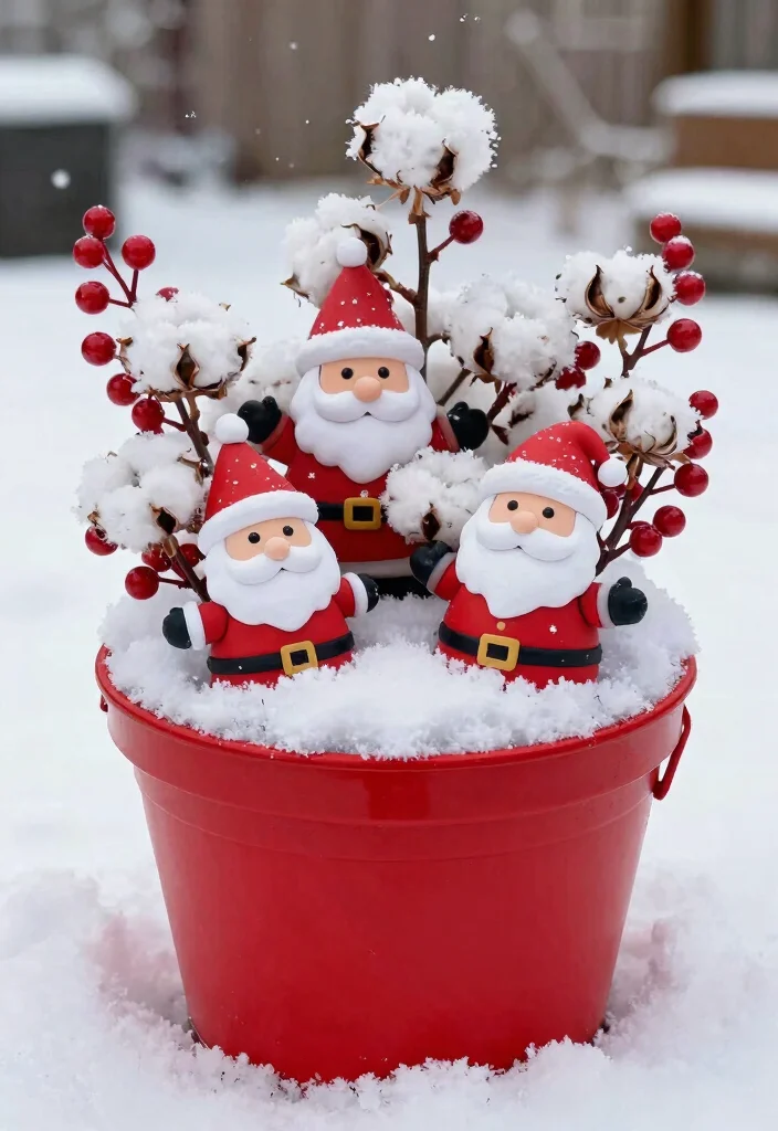 14 Christmas Outdoor Planter Ideas That Sparkle With Festive Charm - 10. Holiday Theme Planters 1