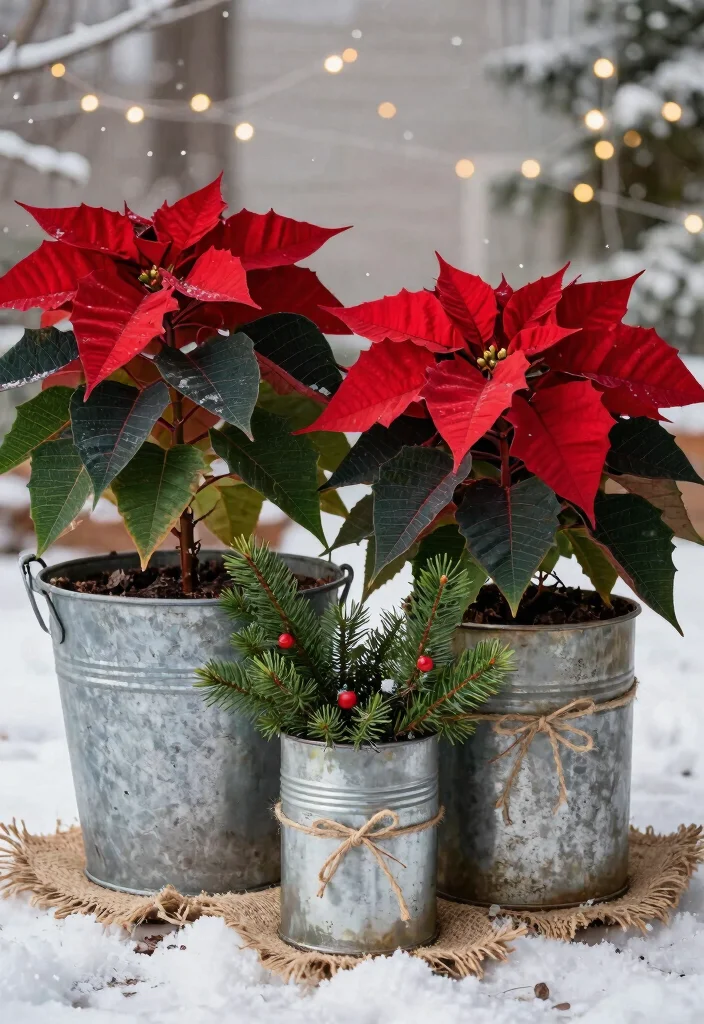 14 Christmas Outdoor Planter Ideas That Sparkle With Festive Charm - 9. Vintage Charm with Old Containers 1