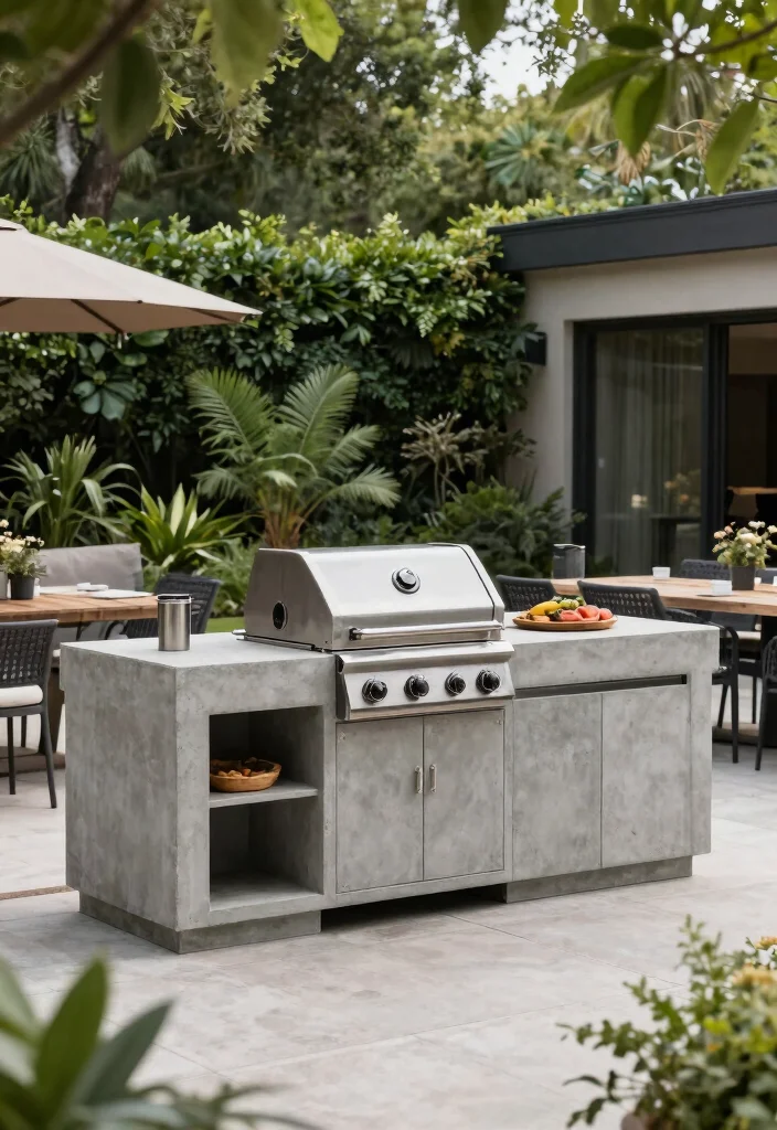 14 Concrete Backyard Ideas That Look Modern & Stylish 51 14 Concrete Backyard Ideas That Look Modern & Stylish - 11. Concrete Barbecues 1