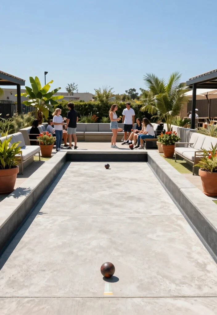 14 Concrete Backyard Ideas That Look Modern & Stylish 53 14 Concrete Backyard Ideas That Look Modern & Stylish - 13. Concrete Game Areas 1