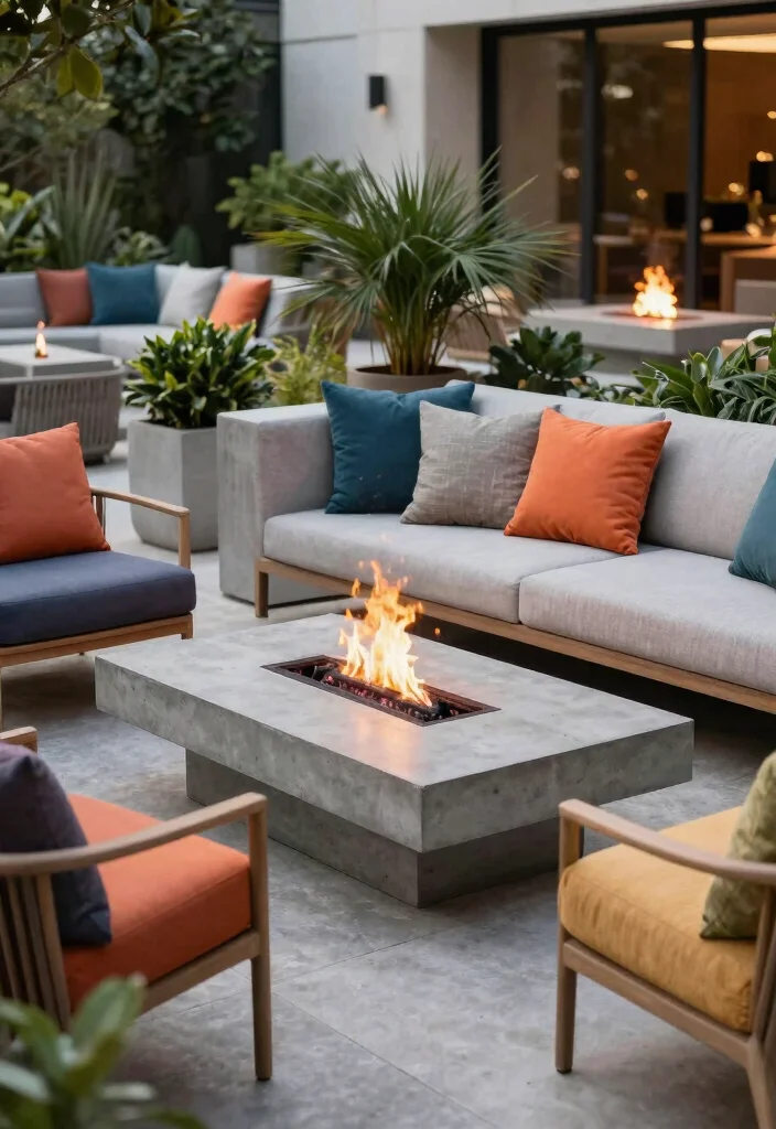 14 Concrete Backyard Ideas That Look Modern & Stylish 12 14 Concrete Backyard Ideas That Look Modern & Stylish - 2. Concrete Outdoor Furniture 1