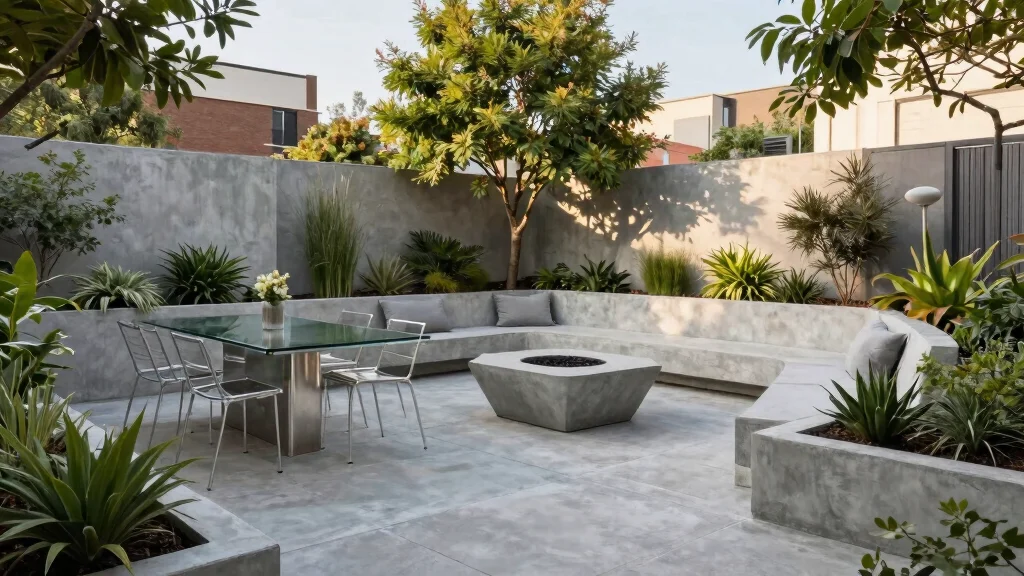 14 Concrete Backyard Ideas That Look Modern & Stylish