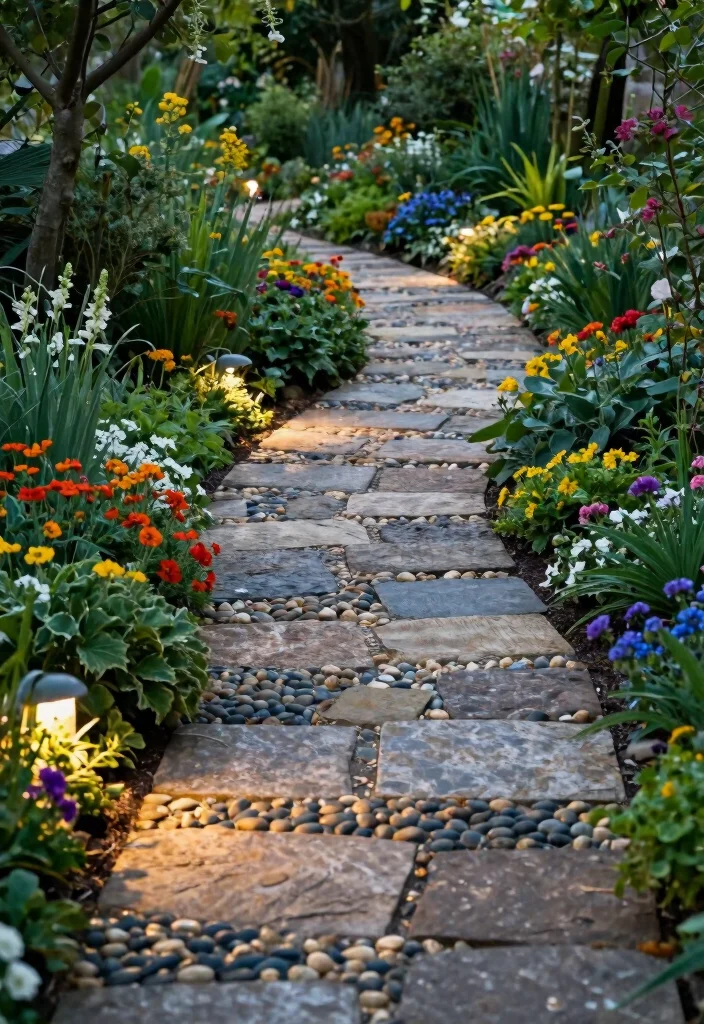 14 Curved Patio Ideas That Add Soft 1 14 Curved Patio Ideas That Add Soft - 1. Winding Stone Pathways 1
