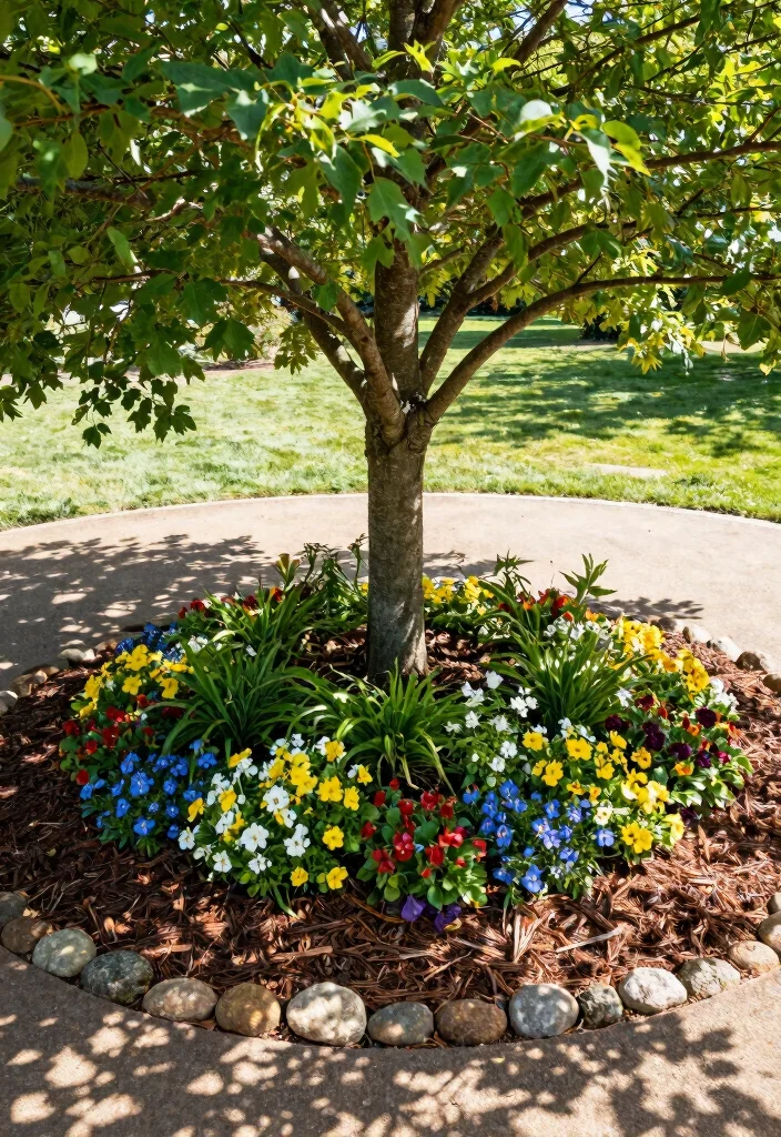 14 Curved Patio Ideas That Add Soft 61 14 Curved Patio Ideas That Add Soft - 11. Round Mulch Beds 1