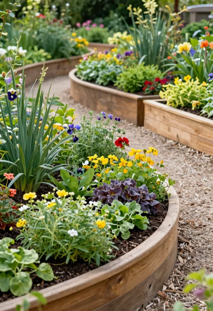 14 Curved Patio Ideas That Add Soft 62 14 Curved Patio Ideas That Add Soft - 12. Curved Raised Garden Beds 1