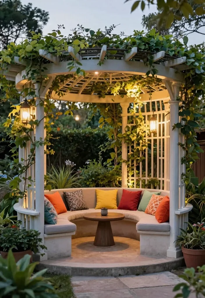 14 Curved Patio Ideas That Add Soft 16 14 Curved Patio Ideas That Add Soft - 6. Curved Pergolas 1