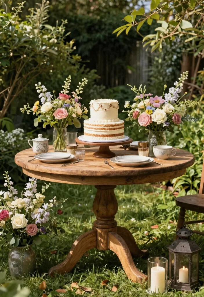 14 Outdoor Birthday Photoshoot Ideas With Stunning Backdrops 59 14 Outdoor Birthday Photoshoot Ideas With Stunning Backdrops - 9. Nature-Inspired Cake Table 1