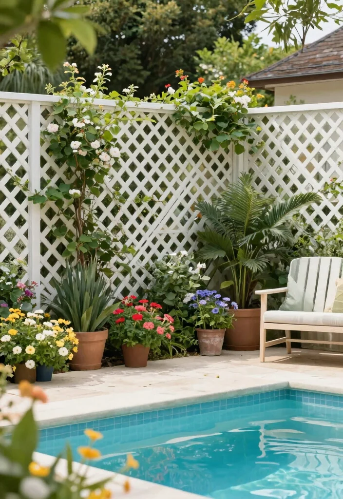 14 Pool Fence Ideas Australia Homeowners Are Choosing 27 14 Pool Fence Ideas Australia Homeowners Are Choosing - 7. Stylish Lattice Fencing 1