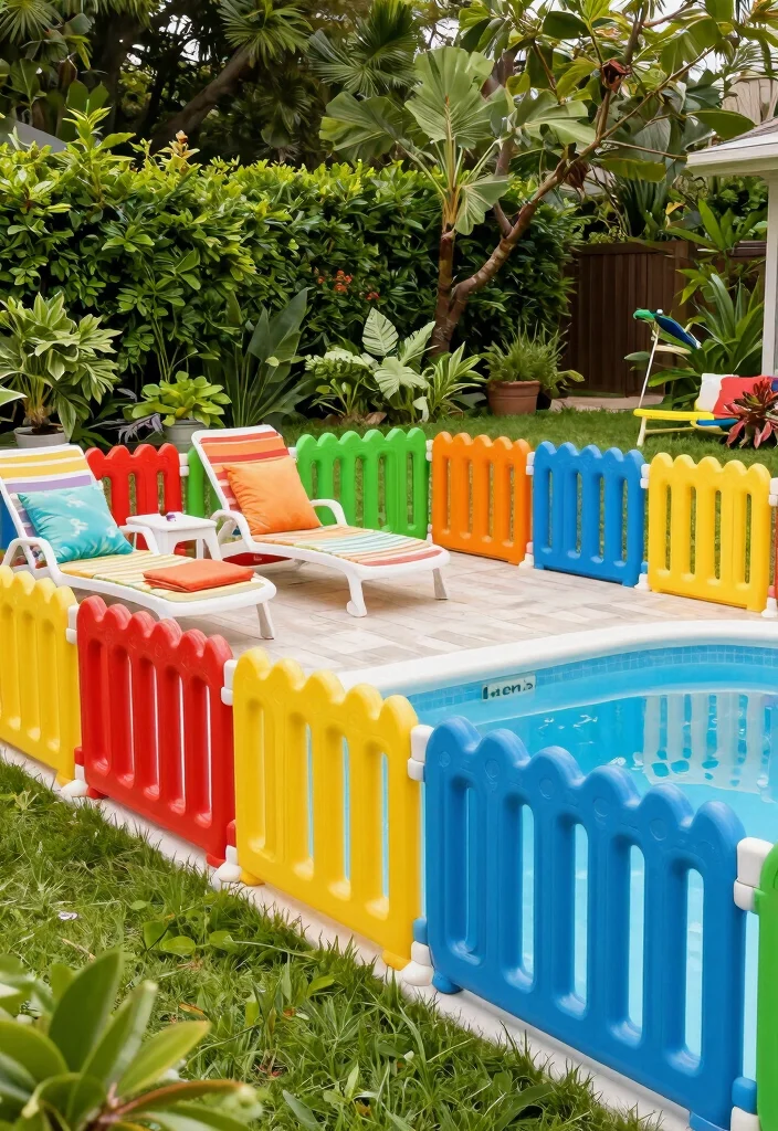 14 Pool Fence Ideas Australia Homeowners Are Choosing 39 14 Pool Fence Ideas Australia Homeowners Are Choosing - 9. Vibrant Plastic Fencing 1