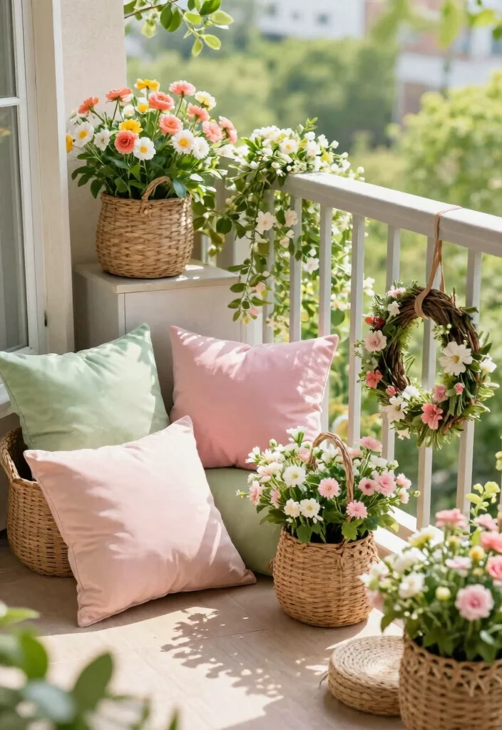 14 Room Balcony Ideas That Feel Cozy & Bright 63 14 Room Balcony Ideas That Feel Cozy & Bright - 13. Seasonal Decor Changes 1