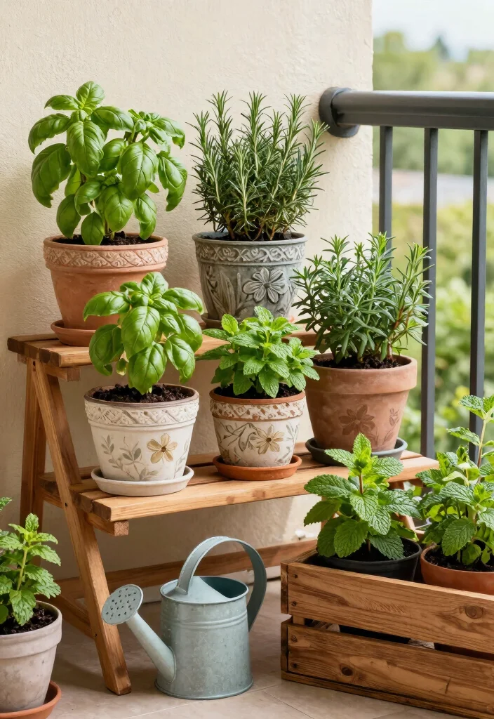 14 Room Balcony Ideas That Feel Cozy & Bright 13 14 Room Balcony Ideas That Feel Cozy & Bright - 3. Herb Garden Delight 1