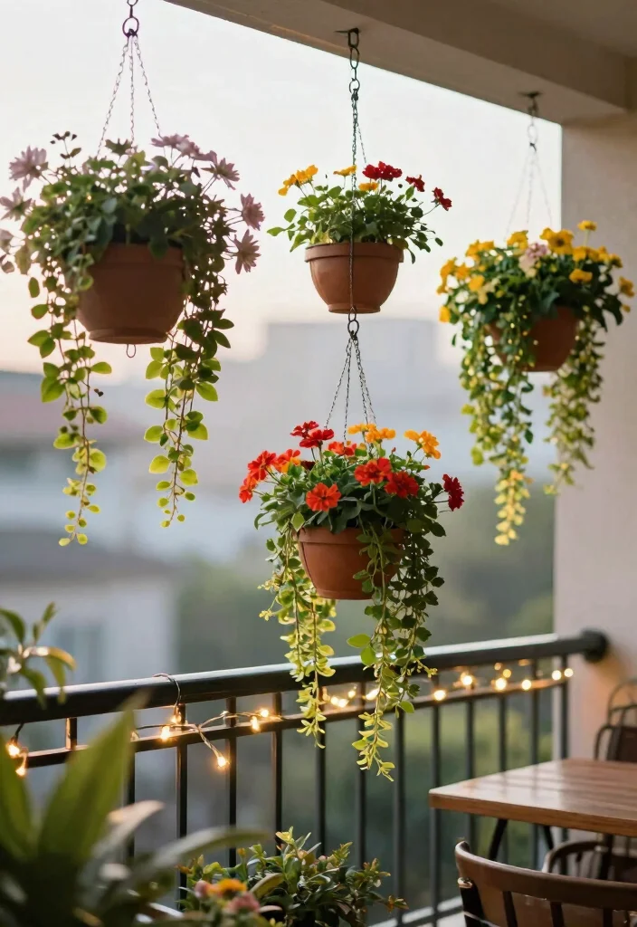 14 Room Balcony Ideas That Feel Cozy & Bright 24 14 Room Balcony Ideas That Feel Cozy & Bright - 4. Hanging Planters 1