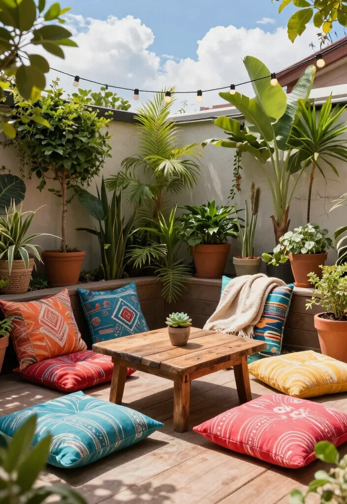 14 Small Deck Decorating Ideas That Feel Big on Style 1 14 Small Deck Decorating Ideas That Feel Big on Style - 1. Cozy Nook with Floor Cushions 1