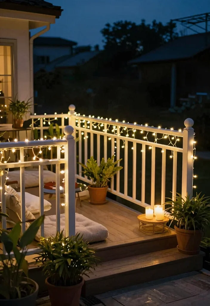 14 Small Deck Decorating Ideas That Feel Big on Style 14 14 Small Deck Decorating Ideas That Feel Big on Style - 4. String Lights for Ambiance 1