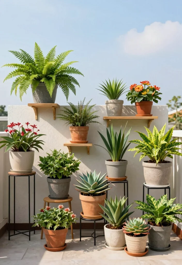 14 Small Deck Decorating Ideas That Feel Big on Style 26 14 Small Deck Decorating Ideas That Feel Big on Style - 6. Potted Plants at Varying Heights 1