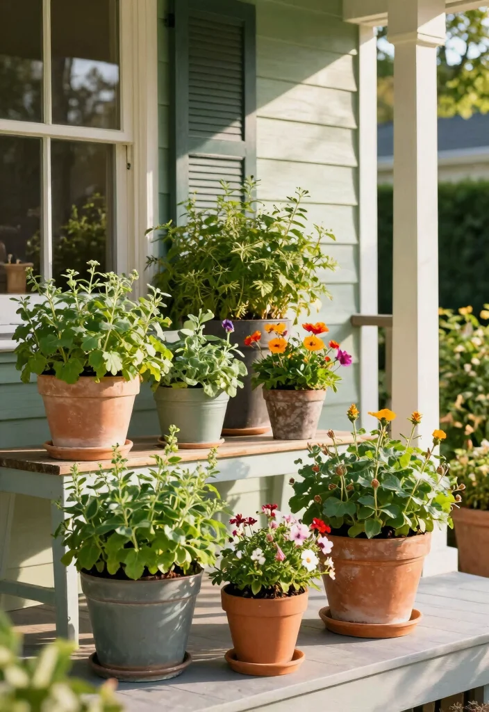 14 Summer Front Porch Ideas for a Bright Seasonal Refresh 60 14 Summer Front Porch Ideas for a Bright Seasonal Refresh - 10. Potted Herbs for a Practical Touch 1
