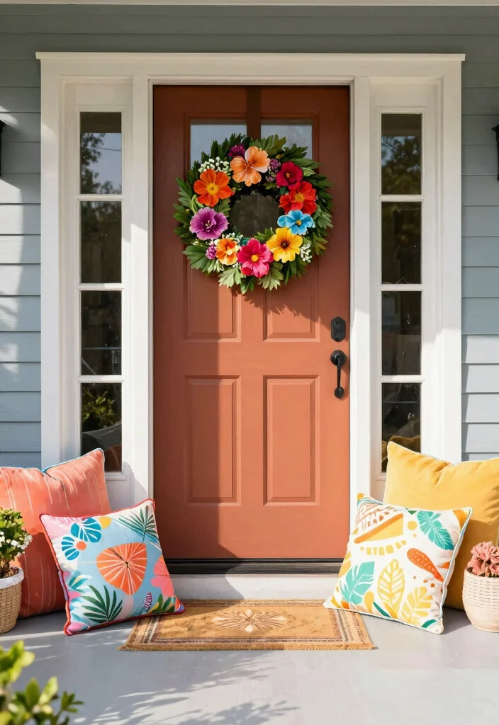 14 Summer Front Porch Ideas for a Bright Seasonal Refresh 62 14 Summer Front Porch Ideas for a Bright Seasonal Refresh - 12. Seasonal Decor Accents 1