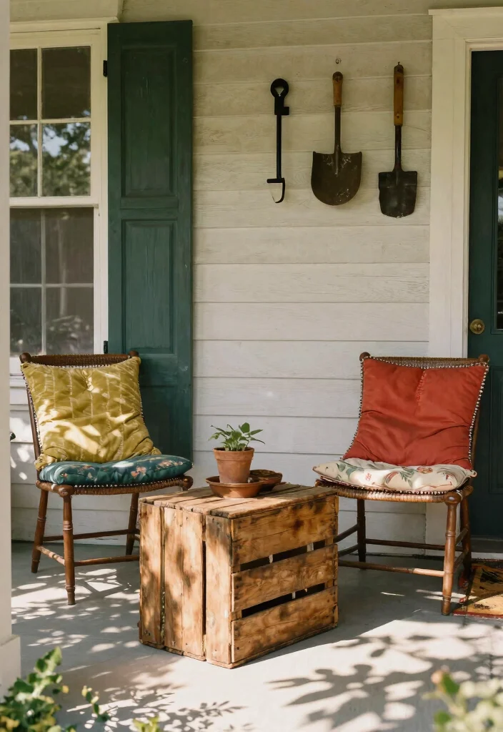14 Summer Front Porch Ideas for a Bright Seasonal Refresh 63 14 Summer Front Porch Ideas for a Bright Seasonal Refresh - 13. Vintage Touches 1