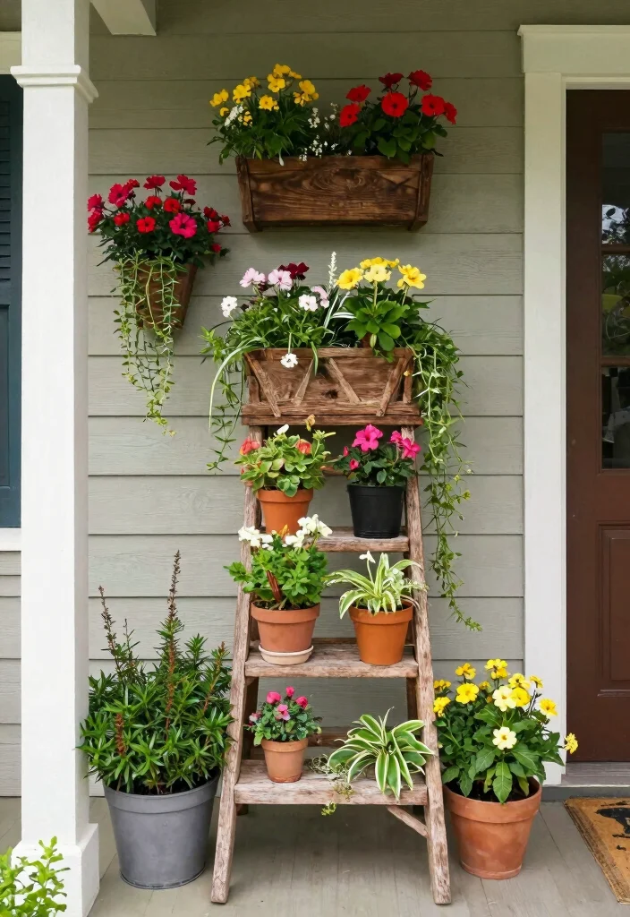 14 Summer Front Porch Ideas for a Bright Seasonal Refresh 34 14 Summer Front Porch Ideas for a Bright Seasonal Refresh - 4. Vertical Planter Displays 1
