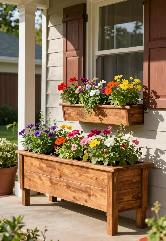 14 Summer Front Porch Ideas for a Bright Seasonal Refresh 46 14 Summer Front Porch Ideas for a Bright Seasonal Refresh - 6. DIY Planter Boxes 1