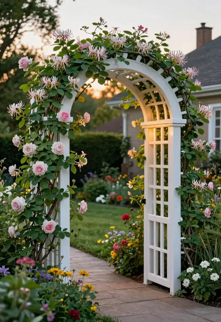14 Trellis Ideas Front of House That Add Instant Charm 24 14 Trellis Ideas Front of House That Add Instant Charm - 4. Arched Trellis 1