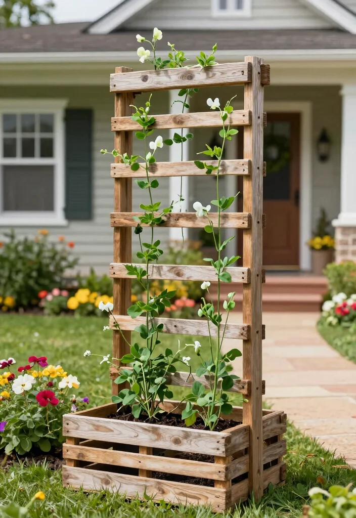 14 Trellis Ideas Front of House That Add Instant Charm 25 14 Trellis Ideas Front of House That Add Instant Charm - 5. DIY Pallet Trellis 1