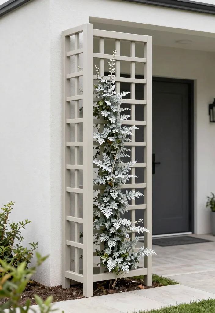 14 Trellis Ideas Front of House That Add Instant Charm 27 14 Trellis Ideas Front of House That Add Instant Charm - 7. Minimalist Trellis Design 1