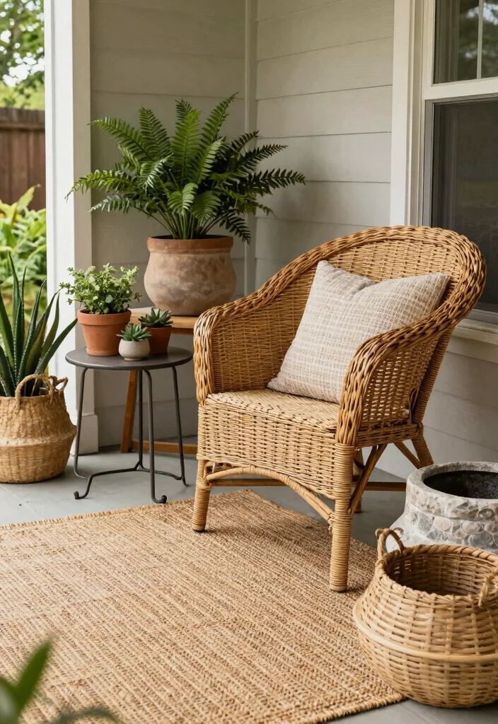 14 Uncovered Front Porch Ideas That Feel Open & Airy 35 14 Uncovered Front Porch Ideas That Feel Open & Airy - 5. Incorporate Natural Textures 1
