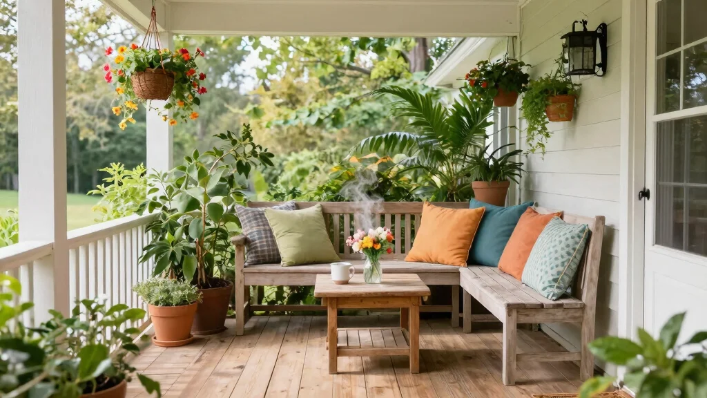 14 Uncovered Front Porch Ideas That Feel Open & Airy