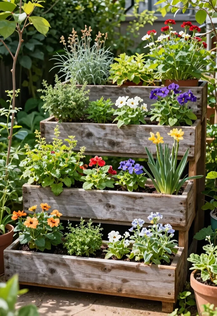 15 Backyard Layout Ideas That Maximize Space Beautifully 4 15 Backyard Layout Ideas That Maximize Space Beautifully - 4. Multi-Level Planter Boxes for Depth 1