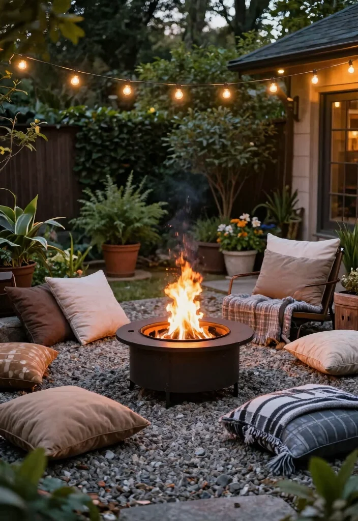 15 Backyard Layout Ideas That Maximize Space Beautifully 38 15 Backyard Layout Ideas That Maximize Space Beautifully - 8. Compact Fire Pits for Cozy Gatherings 1