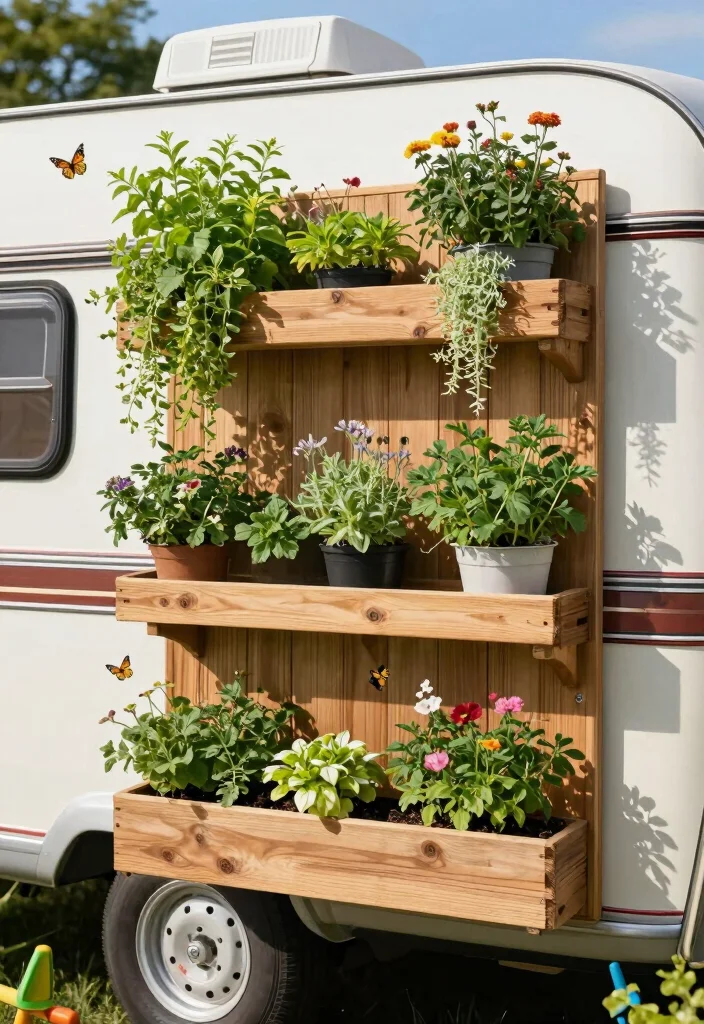 15 Camper Patio Ideas That Upgrade Your Campsite Vibes 1 15 Camper Patio Ideas That Upgrade Your Campsite Vibes - 1. Compact Vertical Gardens for Small Spaces 1