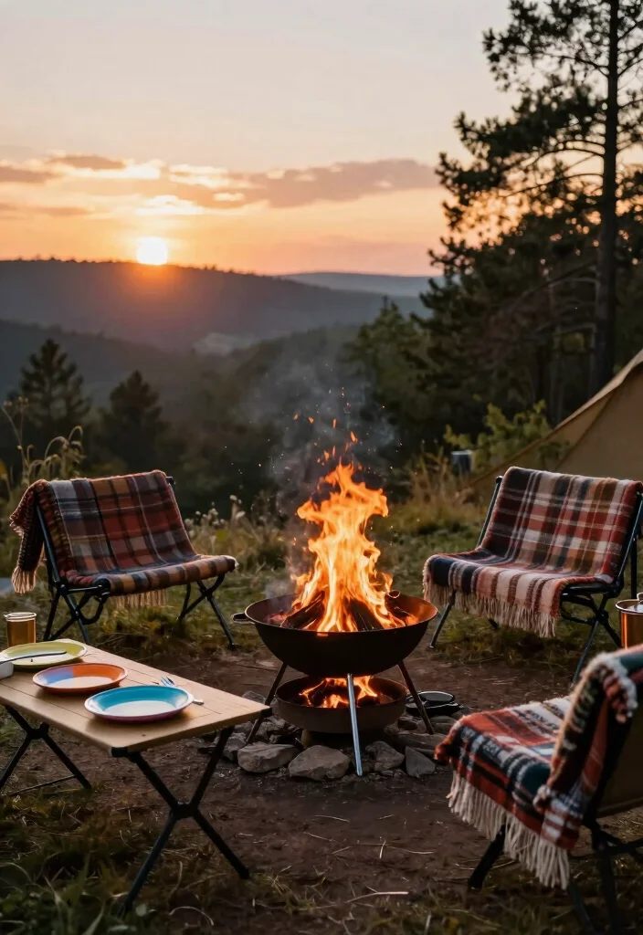 15 Camper Patio Ideas That Upgrade Your Campsite Vibes 40 15 Camper Patio Ideas That Upgrade Your Campsite Vibes - 10. Campfire Cooking and Dining Setup 1