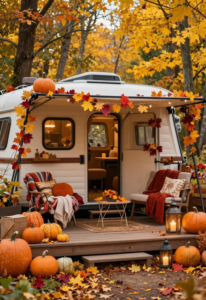 15 Camper Patio Ideas That Upgrade Your Campsite Vibes 41 15 Camper Patio Ideas That Upgrade Your Campsite Vibes - 11. Seasonal Decor for a Festive Touch 1