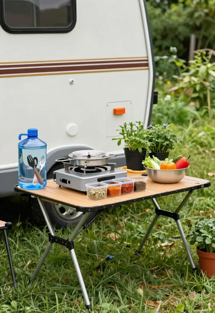 15 Camper Patio Ideas That Upgrade Your Campsite Vibes 16 15 Camper Patio Ideas That Upgrade Your Campsite Vibes - 6. Functional Cooking Stations 1