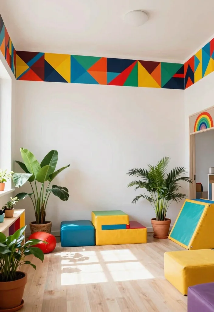 15 Ceiling Border Ideas That Instantly Elevate Any Room - 12. Bold Graphic Borders 1