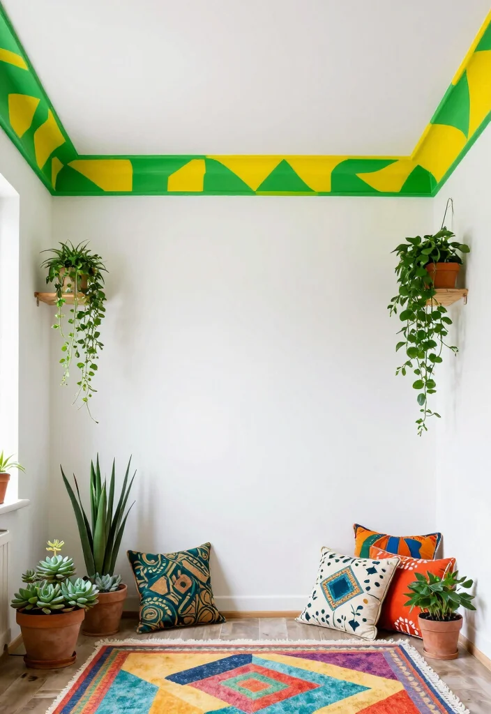 15 Ceiling Border Ideas That Instantly Elevate Any Room - 2. Colorful Painted Borders 1