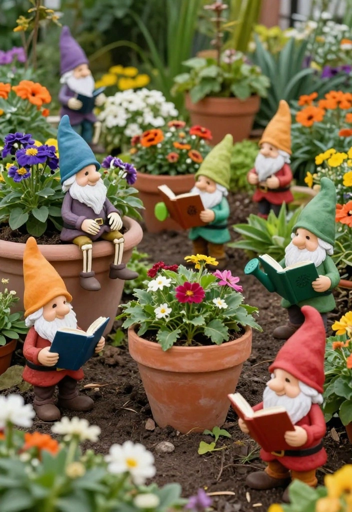 15 Front Yard Skeleton Ideas for Spooky Outdoor Fun - 3. Skeletons as Garden Gnomes 1