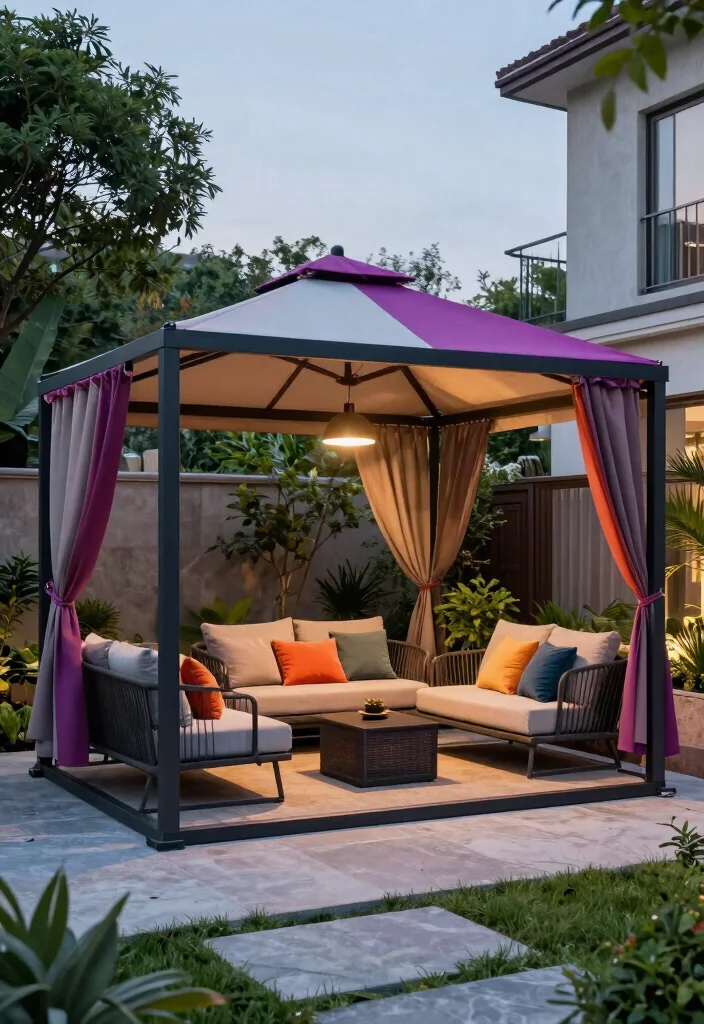 15 Gazebo Ideas Backyard Outdoor Lovers Will Adore - 11. Modern Canopy Gazebo 1