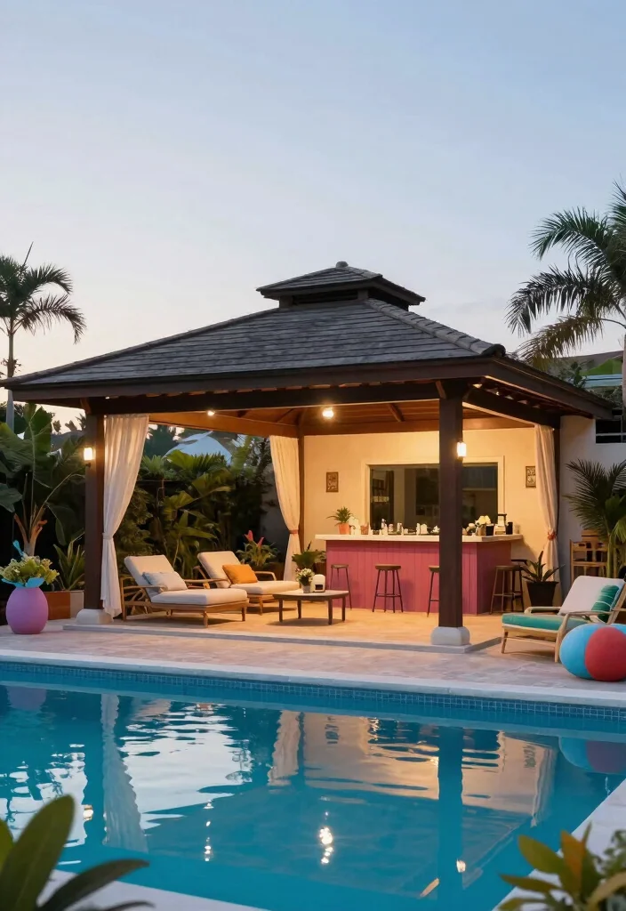 15 Gazebo Ideas Backyard Outdoor Lovers Will Adore - 13. Gazebo Poolside Retreat 1