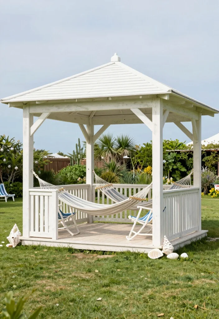 15 Gazebo Ideas Backyard Outdoor Lovers Will Adore - 9. Beachy Coastal Gazebo 1