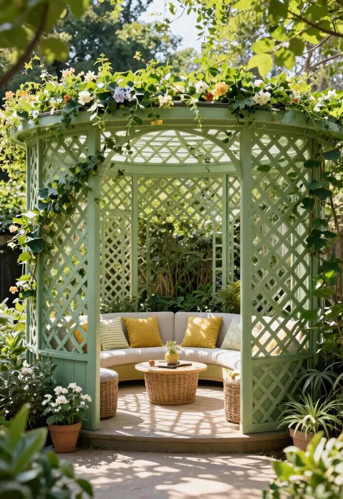 15 Lattice Fence Ideas That Add Charm & Privacy 52 15 Lattice Fence Ideas That Add Charm & Privacy - 12. Lattice Walls for Garden Rooms 1
