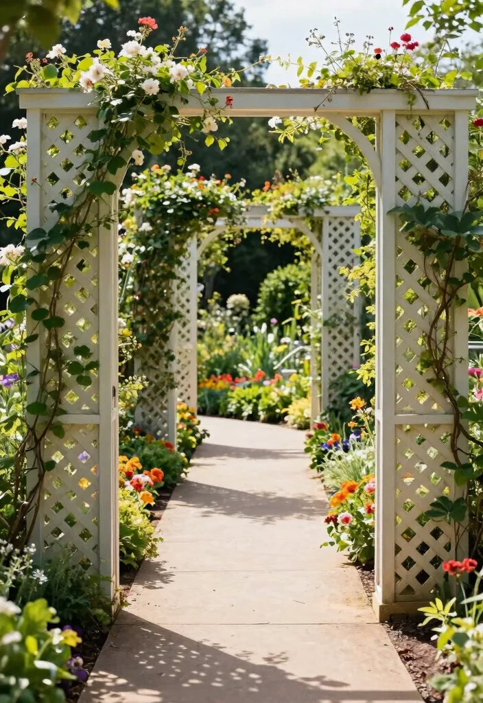 15 Lattice Fence Ideas That Add Charm & Privacy 53 15 Lattice Fence Ideas That Add Charm & Privacy - 13. Lattice Dividers for Garden Paths 1