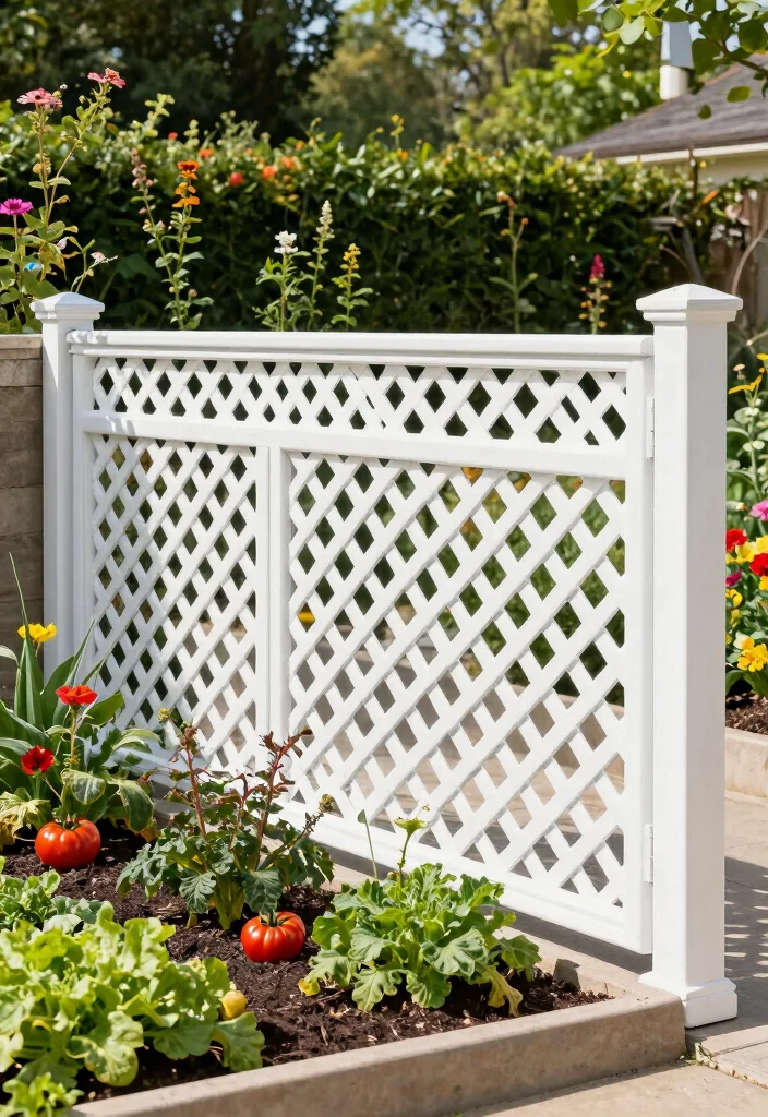 15 Lattice Fence Ideas That Add Charm & Privacy 2 15 Lattice Fence Ideas That Add Charm & Privacy - 2. Chic Vinyl Lattice Fencing 1