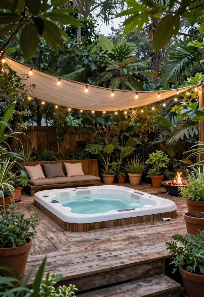 15 Outdoor Hot Tub Ideas That Feel Like a Private Spa 1 15 Outdoor Hot Tub Ideas That Feel Like a Private Spa - 1. Rustic Wooden Deck Retreat 1