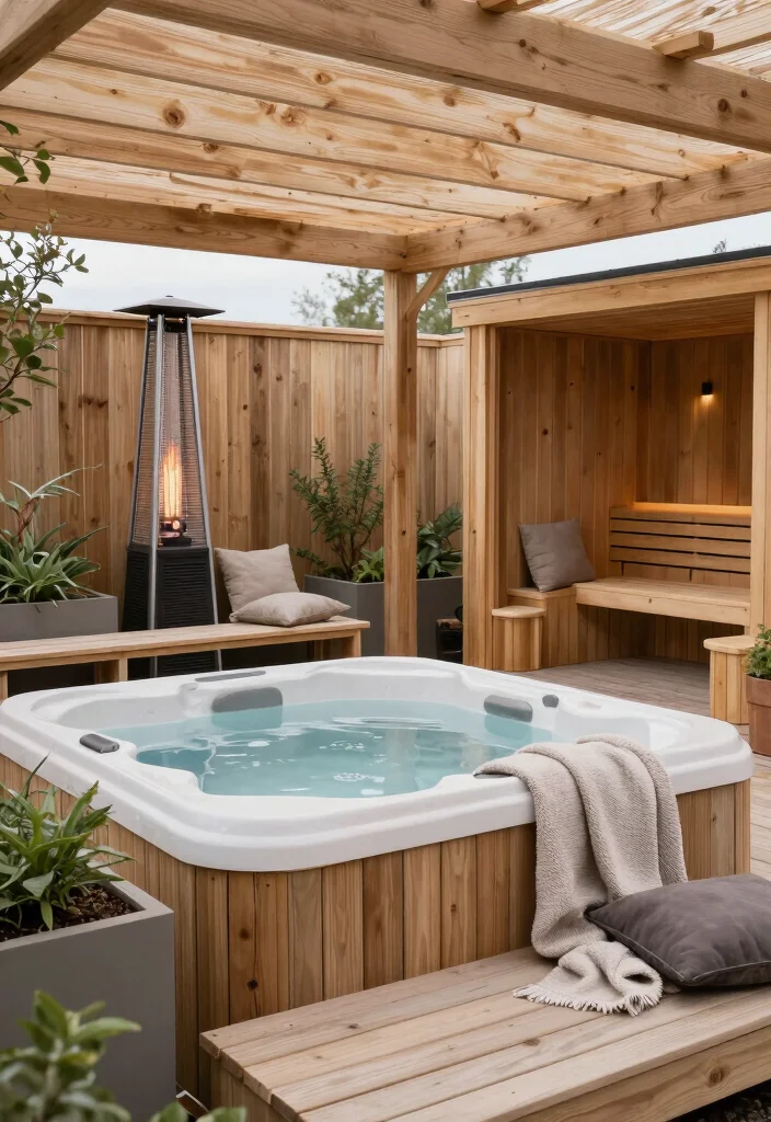 15 Outdoor Hot Tub Ideas That Feel Like a Private Spa 51 15 Outdoor Hot Tub Ideas That Feel Like a Private Spa - 11. Warm Scandinavian Haven 1